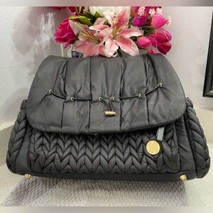 Happ Levy Black Quilted Shoulder Diaper Bag